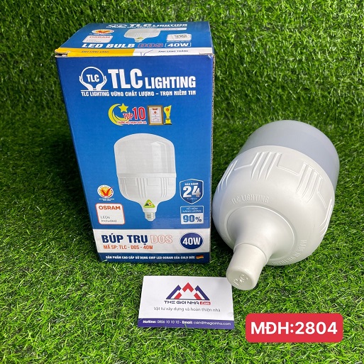 Đèn LED búp trụ DOS 40W TLC, TLC-DOS-40W-T, ánh sáng trắng