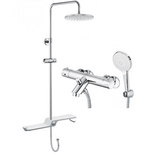 Sen nhiệt tự động kết hợp bộ phụ kiện sen tắm đứng Caesar TS617C+BS126