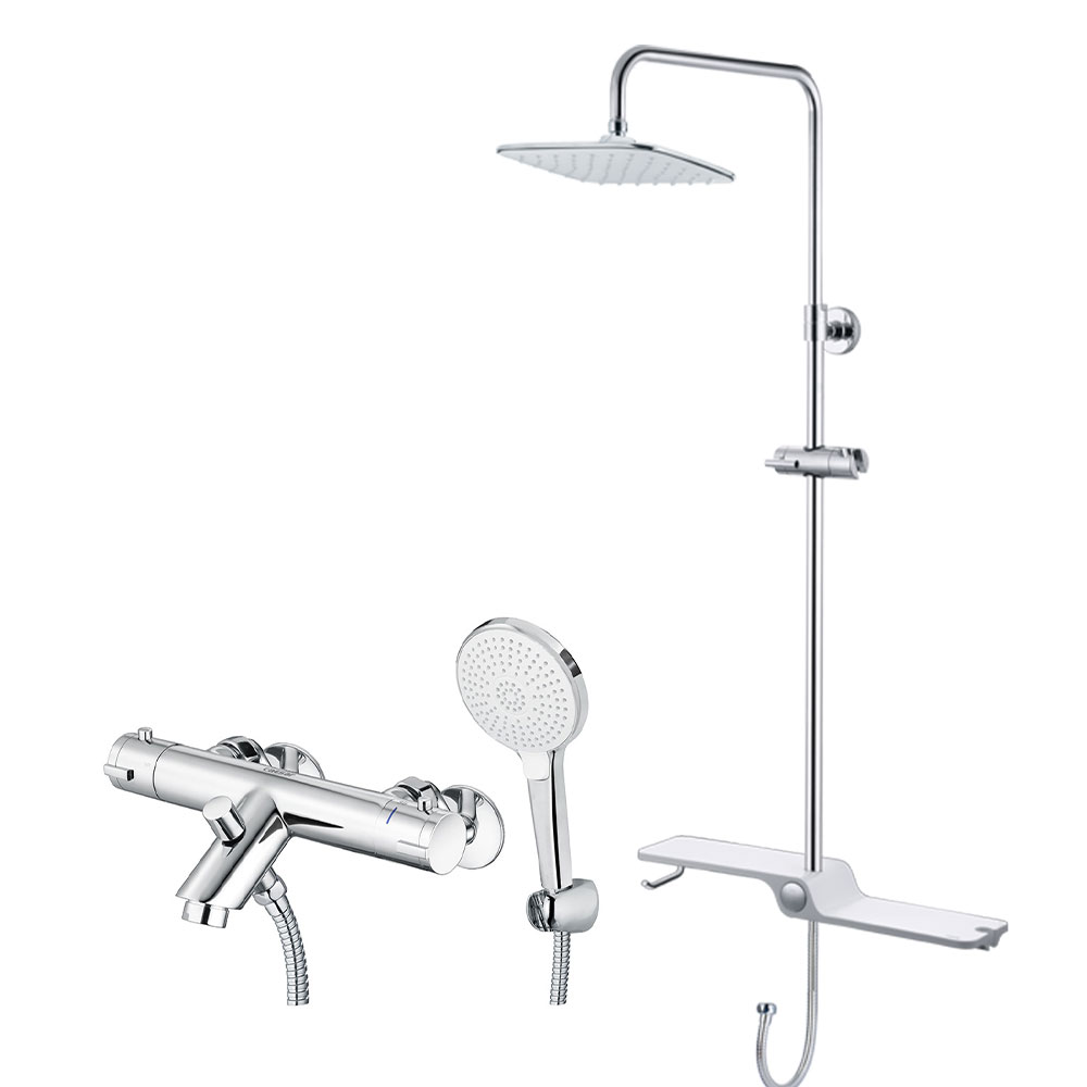 Sen nhiệt tự động kết hợp bộ phụ kiện sen tắm đứng Caesar TS617C+BS127