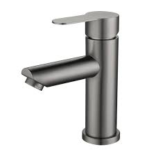 Vòi rửa mặt nóng lạnh SUS,tròn ngắn, NANO XÁM VN966
