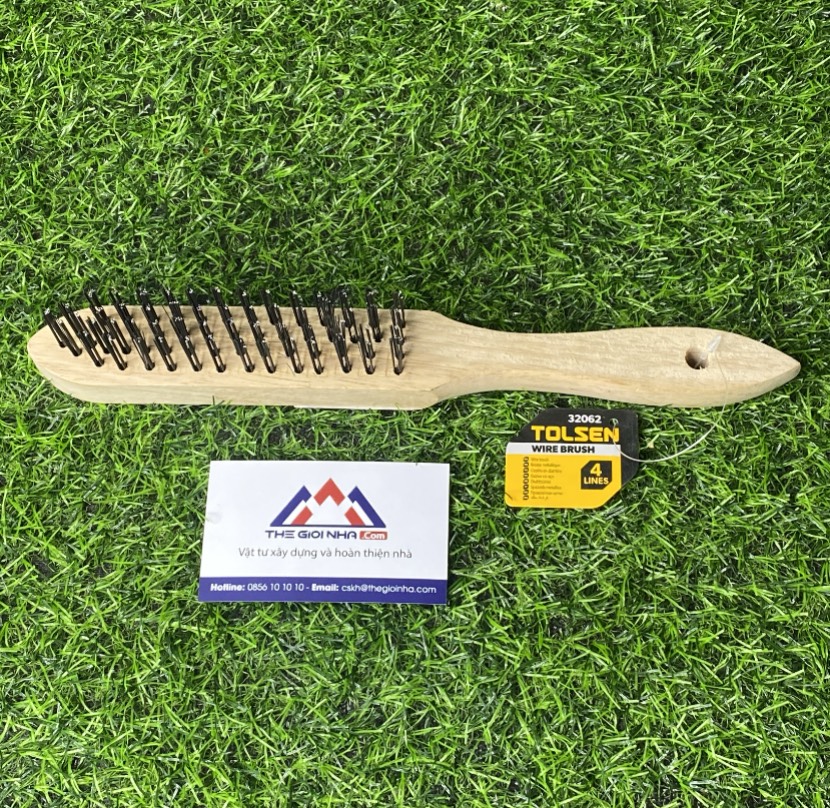 Bàn chải sắt 4 hàng cán gỗ Tolsen 32062