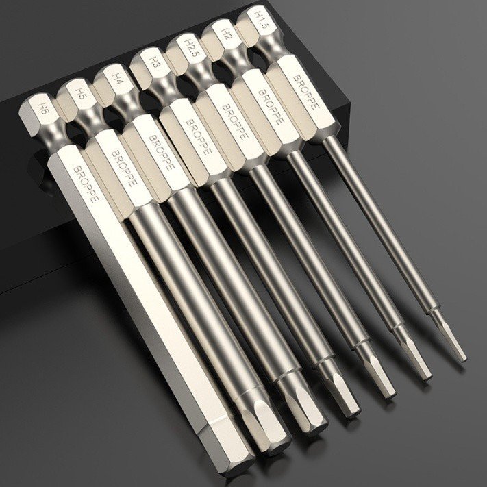 Bộ 8 mũi vít lục giác Broppe thương hiệu chất lượng cao dài 50 75 100 150mm