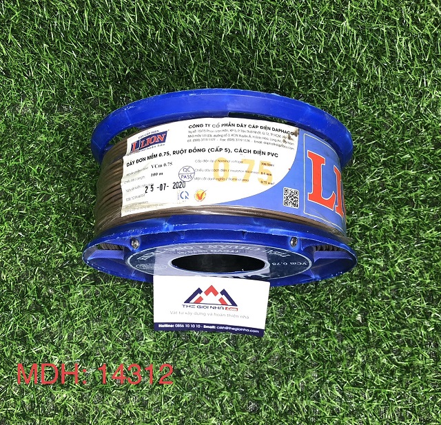 Dây cáp đơn Vcm 0.75mm2 Daphaco màu nâu, 100m/cuộn