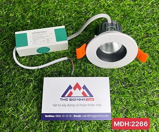 Đèn led âm trần mắt trâu cob 5W Ø55-65, kích thước D70*H53, Kosoom DL-KS-COB-5, ánh sáng trung tính