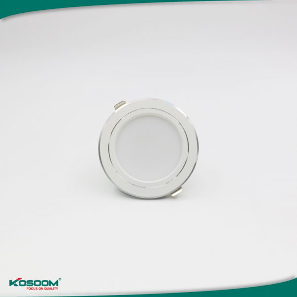 Đèn led downlight âm trần ngôi sao viền bạc 8W, Ø85-100, kích thước D120*H45, Kosoom DL-KS-VB-8-DM, ánh sáng đổi màu