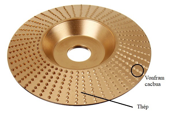 Đĩa mài gỗ 100mm, vàng thẳng