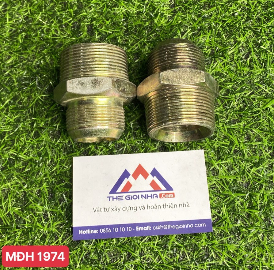 Kép ren, nối thẳng giảm 2 đầu ren ngoài ø49 x 43 chất liệu đồng thau