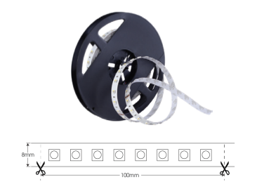Led dây 2835 6.6W , 80 led FSB-2835-IP33-L80, KT: L5000xW8xT1.5mm(IP33), màu xanh dương, Chiều dài 5m/cuộn