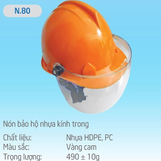 Nón bảo hộ nhựa kính trong Bảo Bình N.80