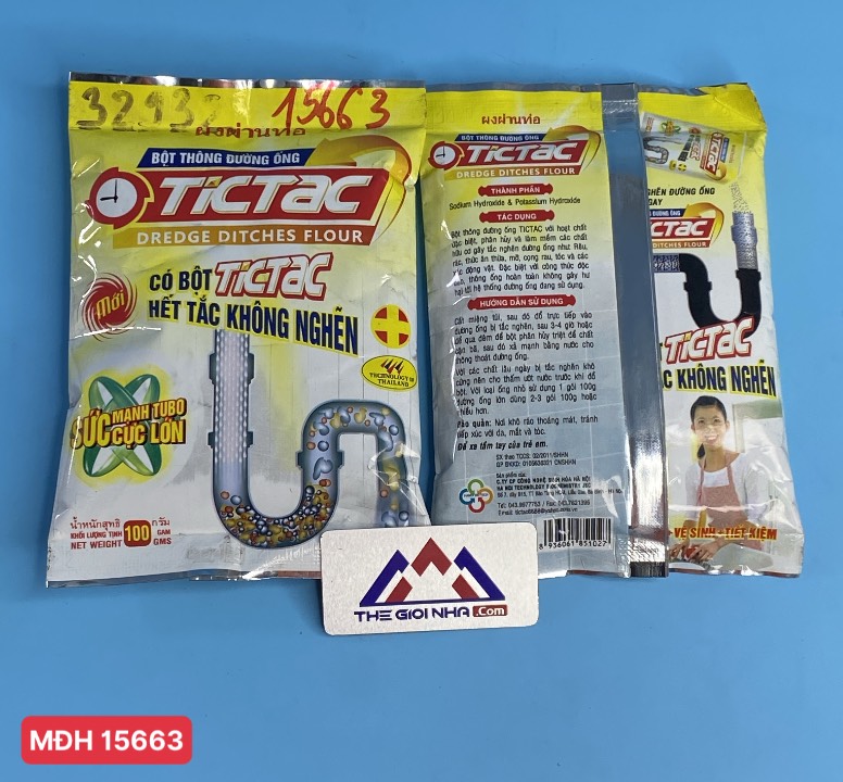 Bột thông đường ống Tictac, khối lượng 100g