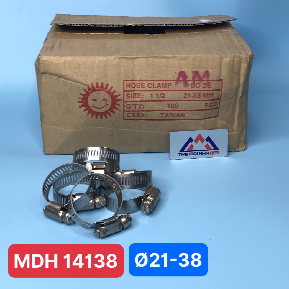Đai siết cổ dê inox , siết ống 21-38 mm