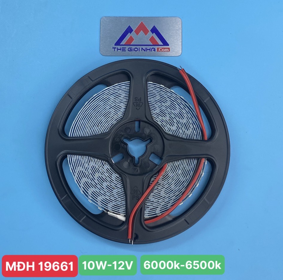 Đèn Led dây 2835 12V JCVTECH, công suất 10W, ánh sáng trắng 6500k, số bóng 120led/m, cấp bảo vệ ip20, 5m/cuộn