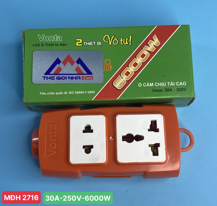 Ổ cắm chịu tải 6000W Vonta VOCCT2 30A-250V