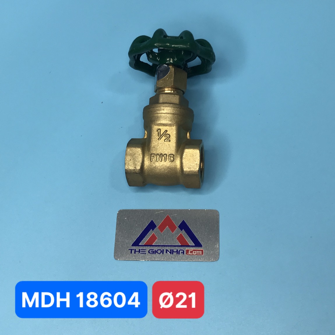 Van cửa đồng Ø21 Minh Hòa MIHA - PN16 DN15, mã sản phẩm M0037
