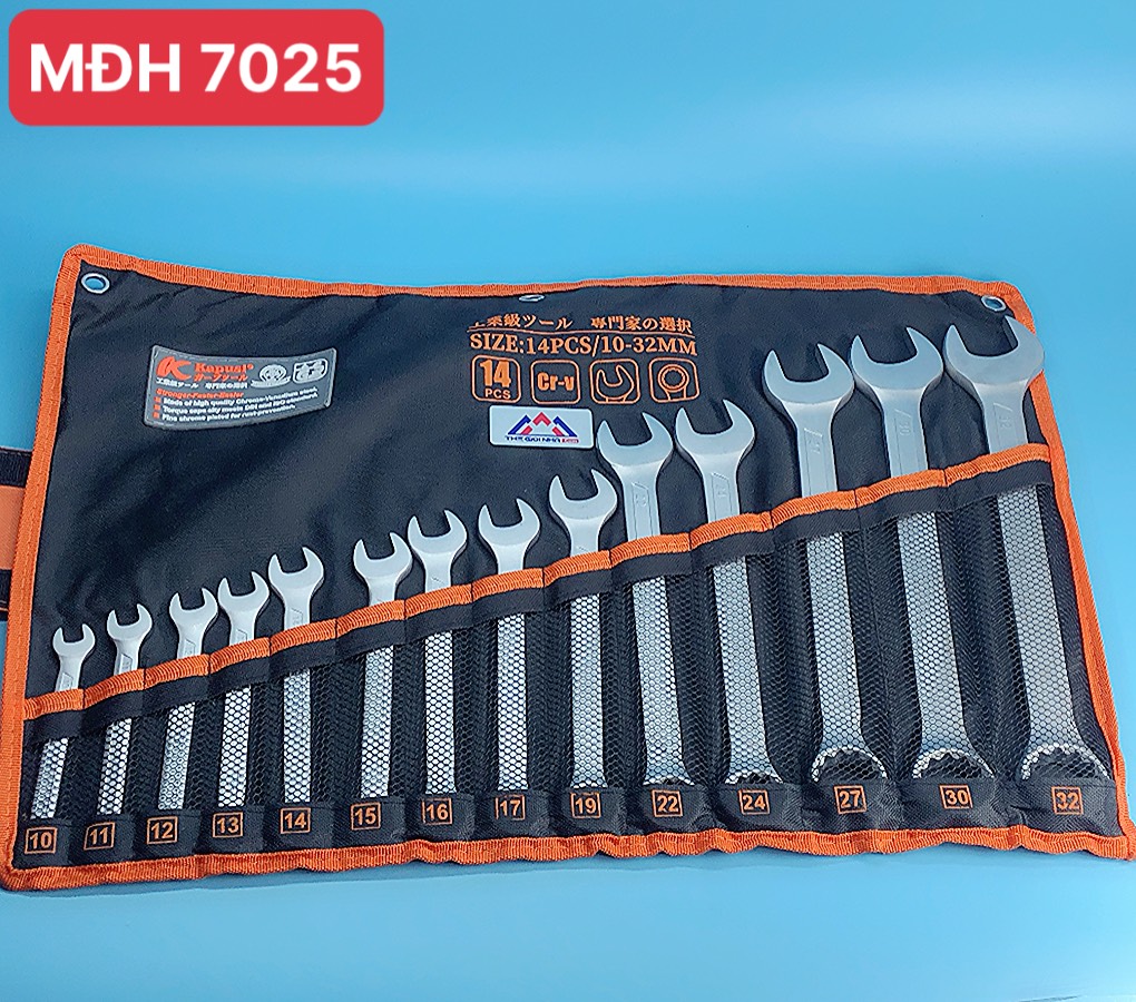 Bộ cờ lê vòng miệng 14 chi tiết 10-32mm Kapusi K-6158