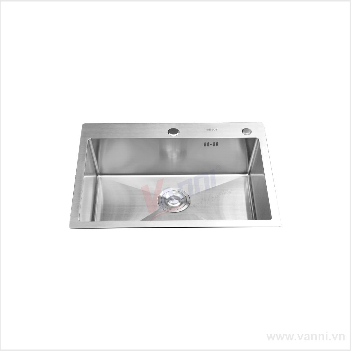 Chậu rửa chén 1 hố Inox 304 đúc Vanni VN-6045, KT 600x450x230mm