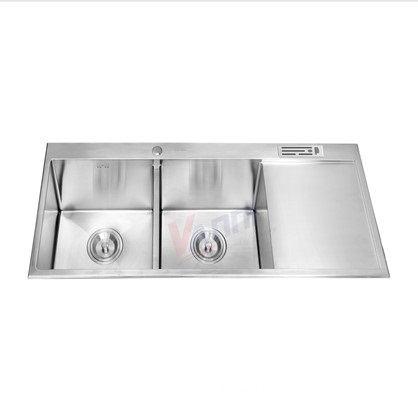 Chậu rửa chén 2 hố Inox 304 đúc Vanni VN-10048, KT 1000x480x230mm