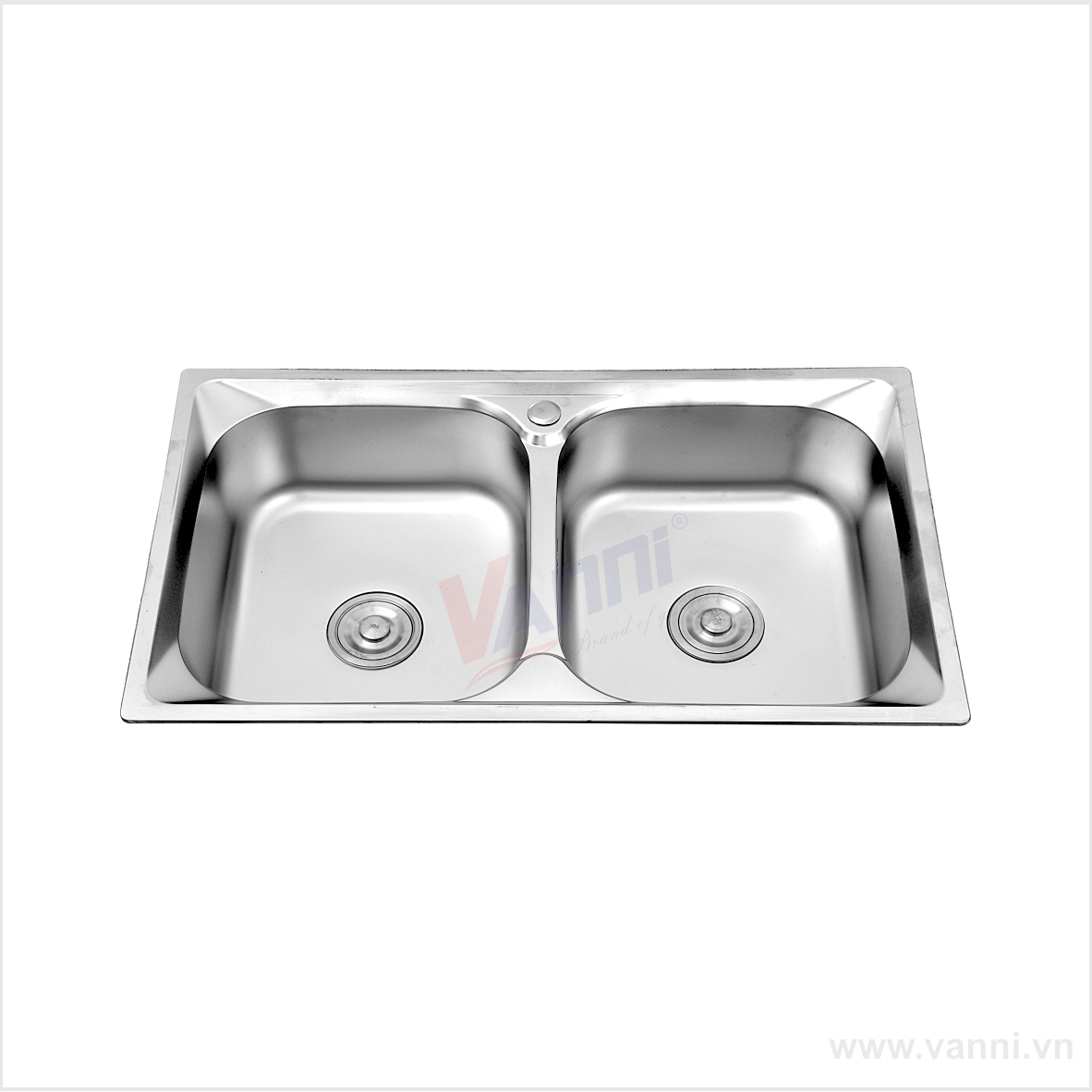 Chậu rửa chén 2 hố Inox 304 Vanni VN-8248, KT 820x480x230mm