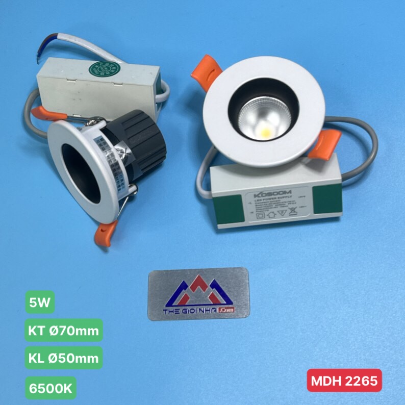 Đèn led âm trần mắt trâu cob 5w Kosoom dl-ks-cob-5-t ánh sáng trắng
