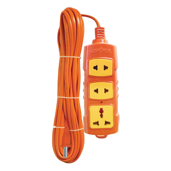 Ổ cắm 3 cửa công suất lớn Sopoka T5-3000W, dây 5m