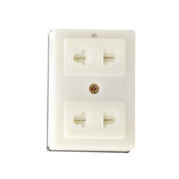 Ổ cắm điện 2 cửa Sopoka T30N cố nắp che