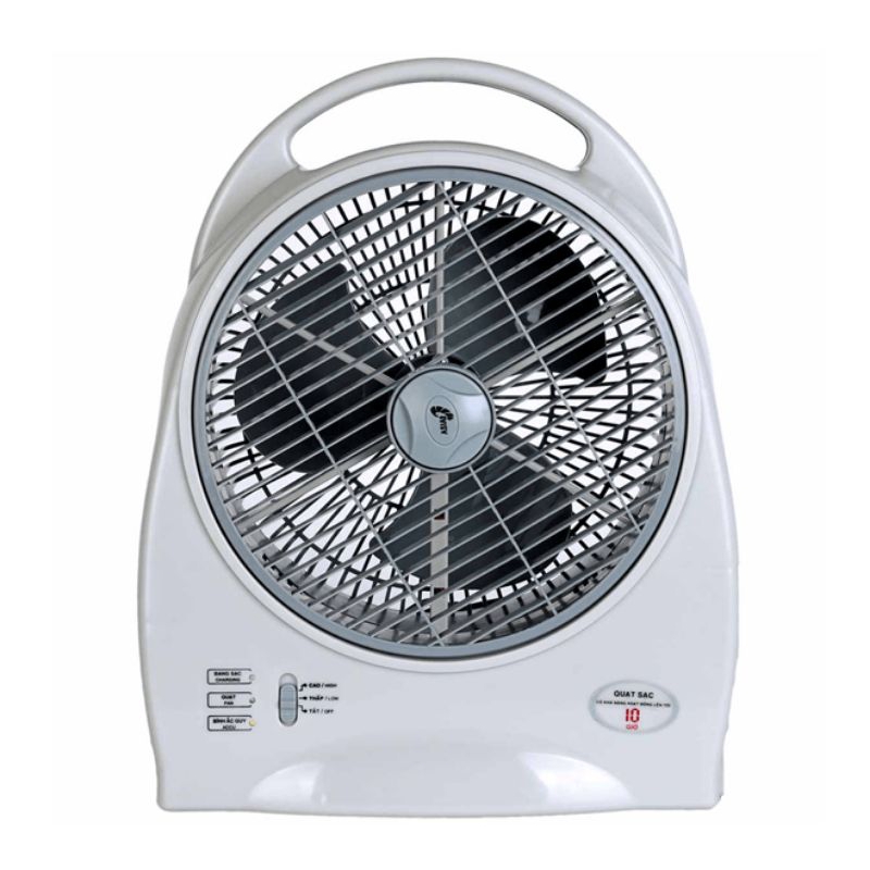 Quạt sạc Asia QS1001-SV0 màu sữa, công suất 30W