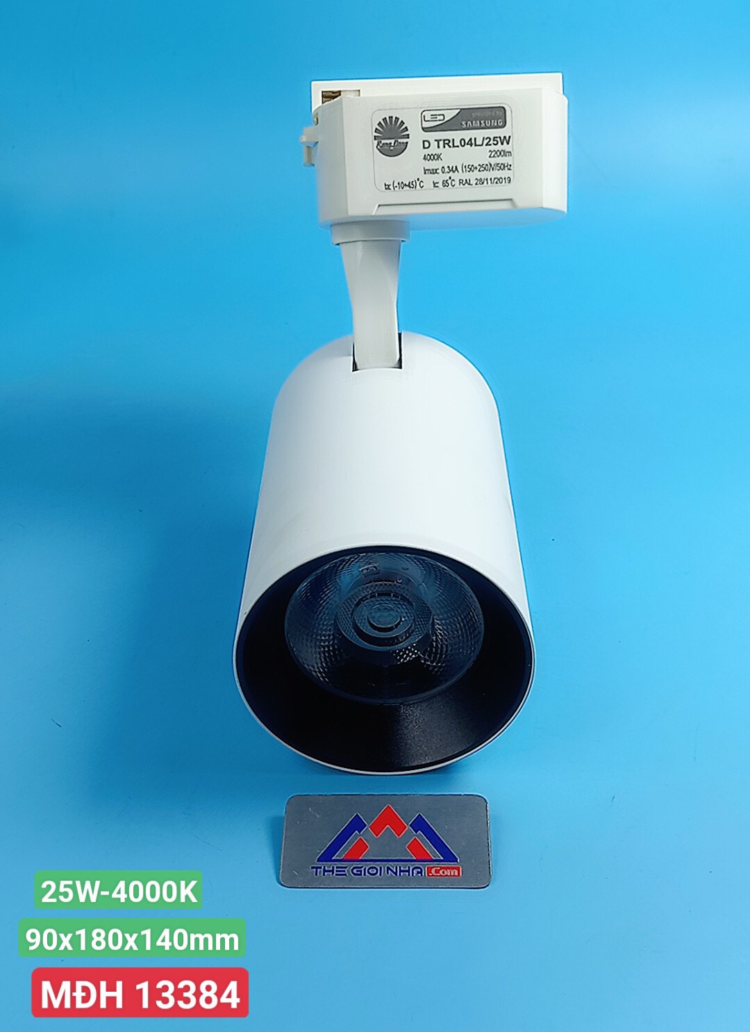 Đèn led tracklight 25w RẠNG ĐÔNG D TRL04L 25W, ánh sáng trung tính, kích thước 90x180x140mm