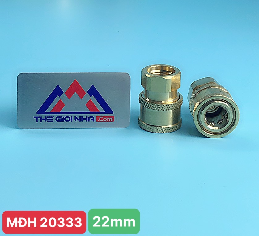 Nối ren thau 22 - Cút Ren nối dây rửa xe 22mm