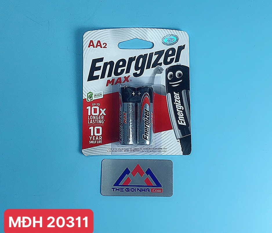Pin AA Energizer Max E91 1.5V, vỉ 2 viên