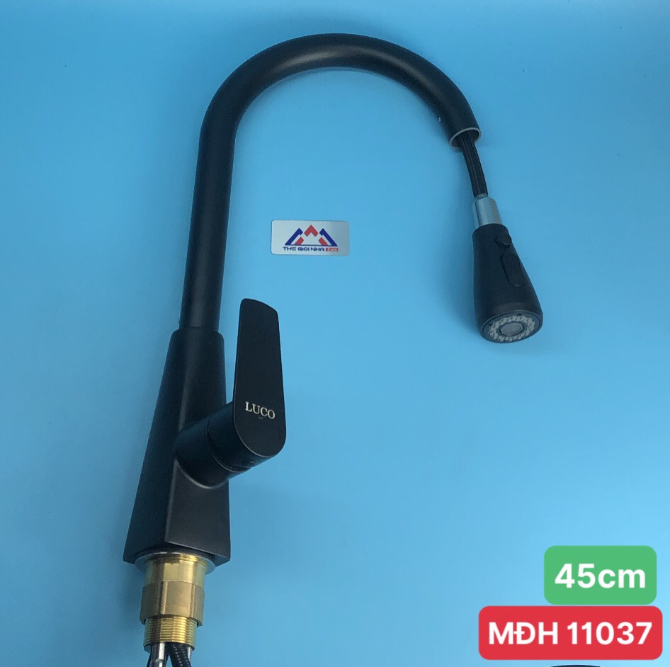 Vòi rửa bát nóng lạnh rút, màu đen MC-1560H Luco
