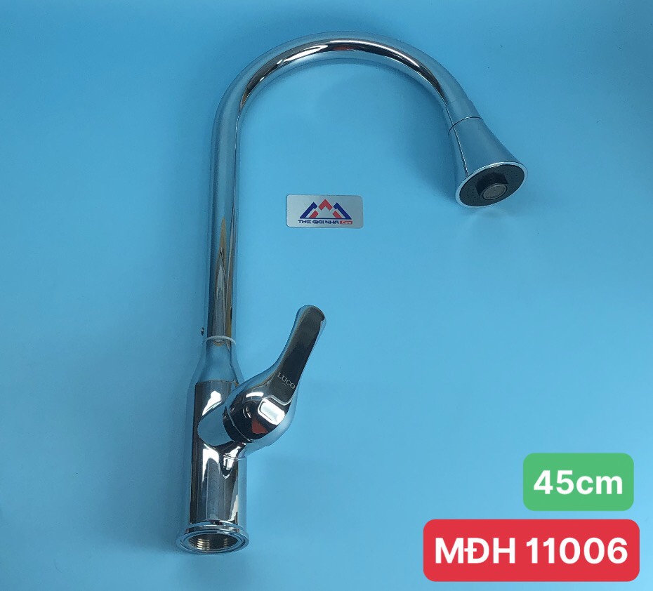 Vòi rửa bát nóng lạnh SUS, cổ loa, tay cong VN99 Luco