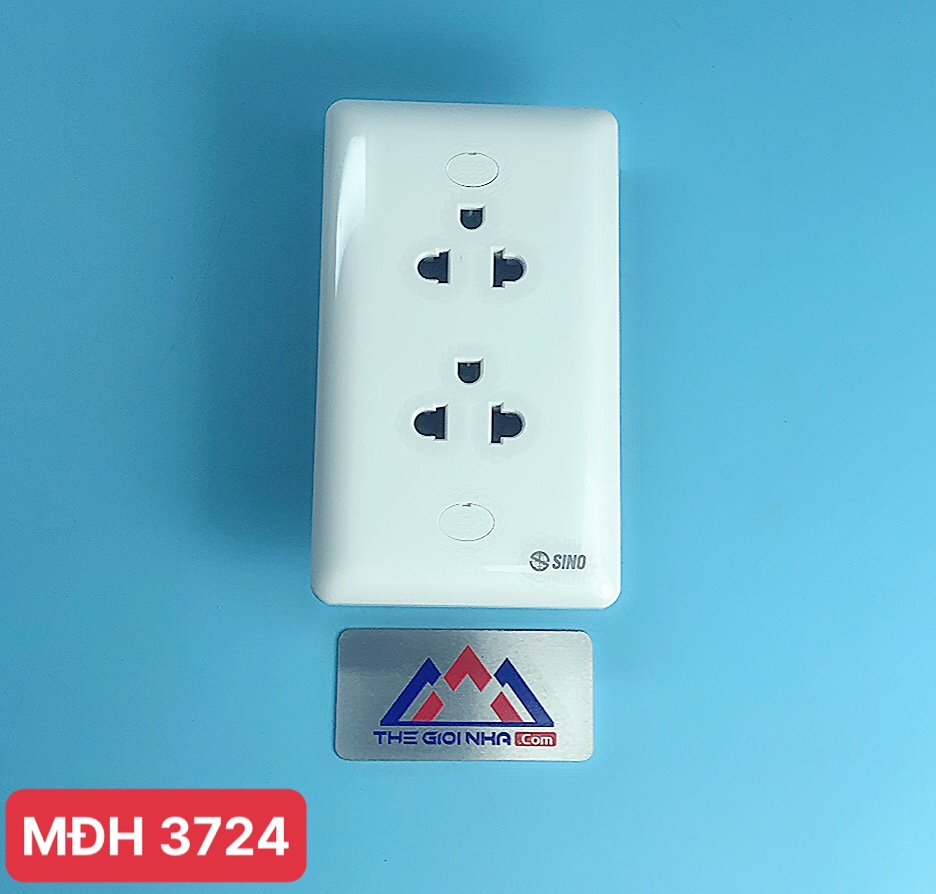 2 Ổ cắm 3 chấu 16A Sino S1982EV