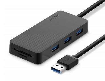 Bộ chia 3 cổng USB 3.0 hỗ trợ đọc thẻ SD/TF Ugreen 30413