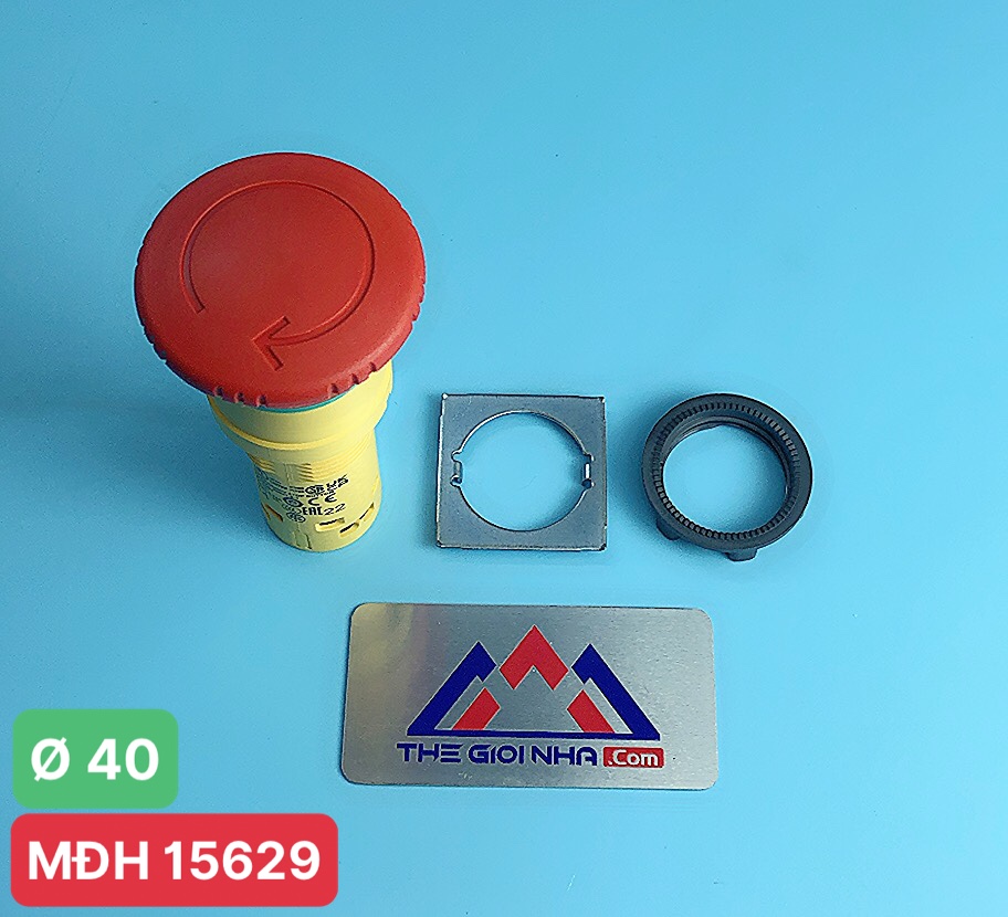 Nút dừng khẩn cấp Ø 40, xoay để mở N/C + N/O Schneider XB7NS8445, màu đỏ