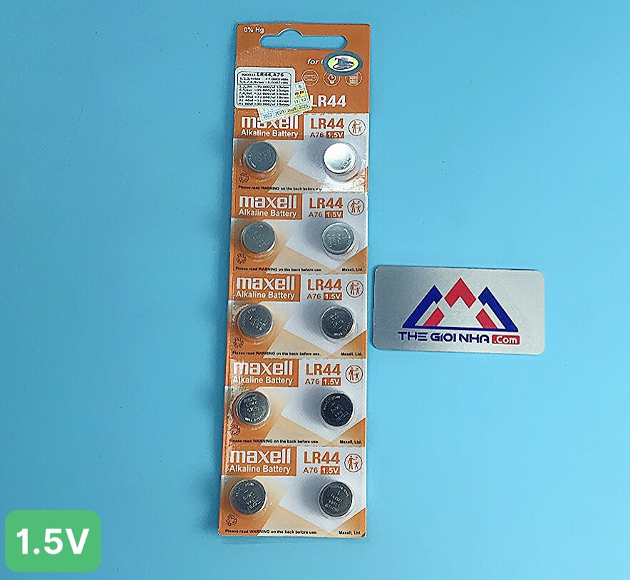 Pin 1.5v Maxell LR44 A76 (1vỉ/10 viên)