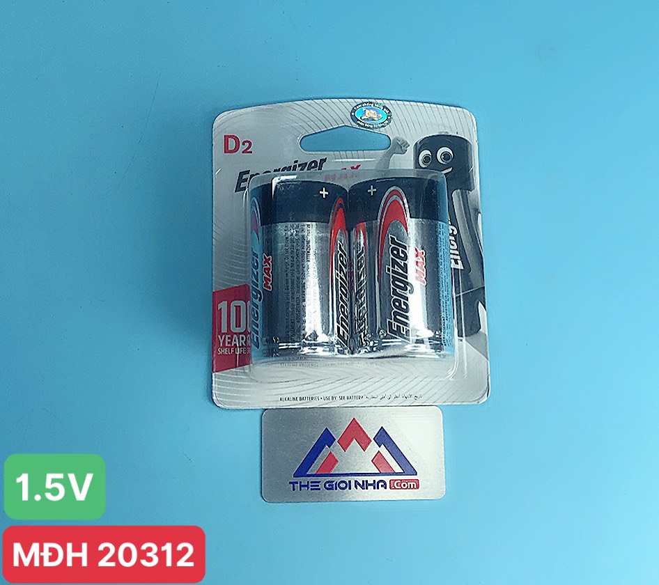 Pin đại D LR20 Energizer Alkaline 1.5V vỉ 2 viên