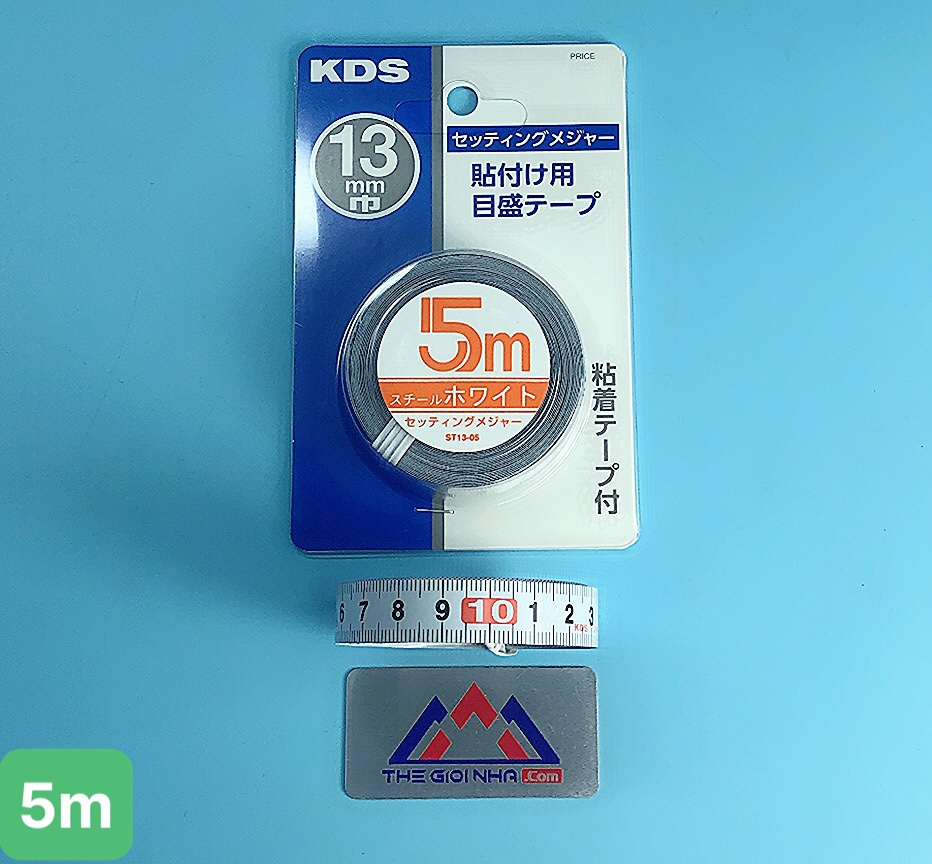 Thước dán KDS ST13-05, chiều dài 5m thước rộng 13mm độ dày của băng dính 0.3mm
