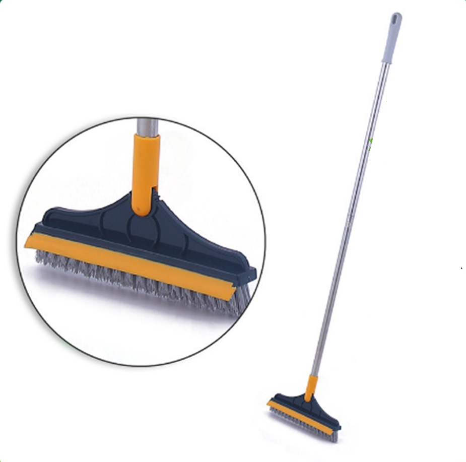 Chà sàn chổi cước 2 đầu kèm gạt nước siêu cứng siêu sạch - cán dài 112cm - đầu chổi 23cm