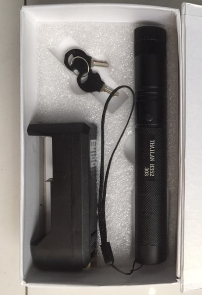 Đèn pin tia laser 303, tia xanh
