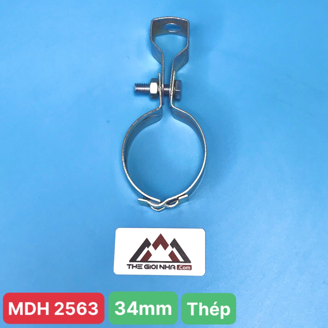 Cùm treo ống φ34mm, chất liệu thép mạ kẽm