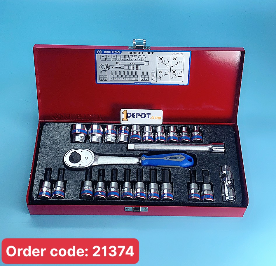Bộ tuýp 3/8”, 24 chi tiết hệ mét Kingtony 3024MR