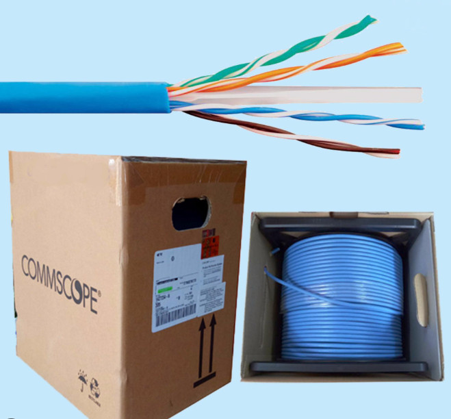 Cáp mạng Commscope CAT6 1427071-6 U/UTP, 4 đôi, CM, 24 AWG, Solid, màu xanh dương, 305m/cuộn