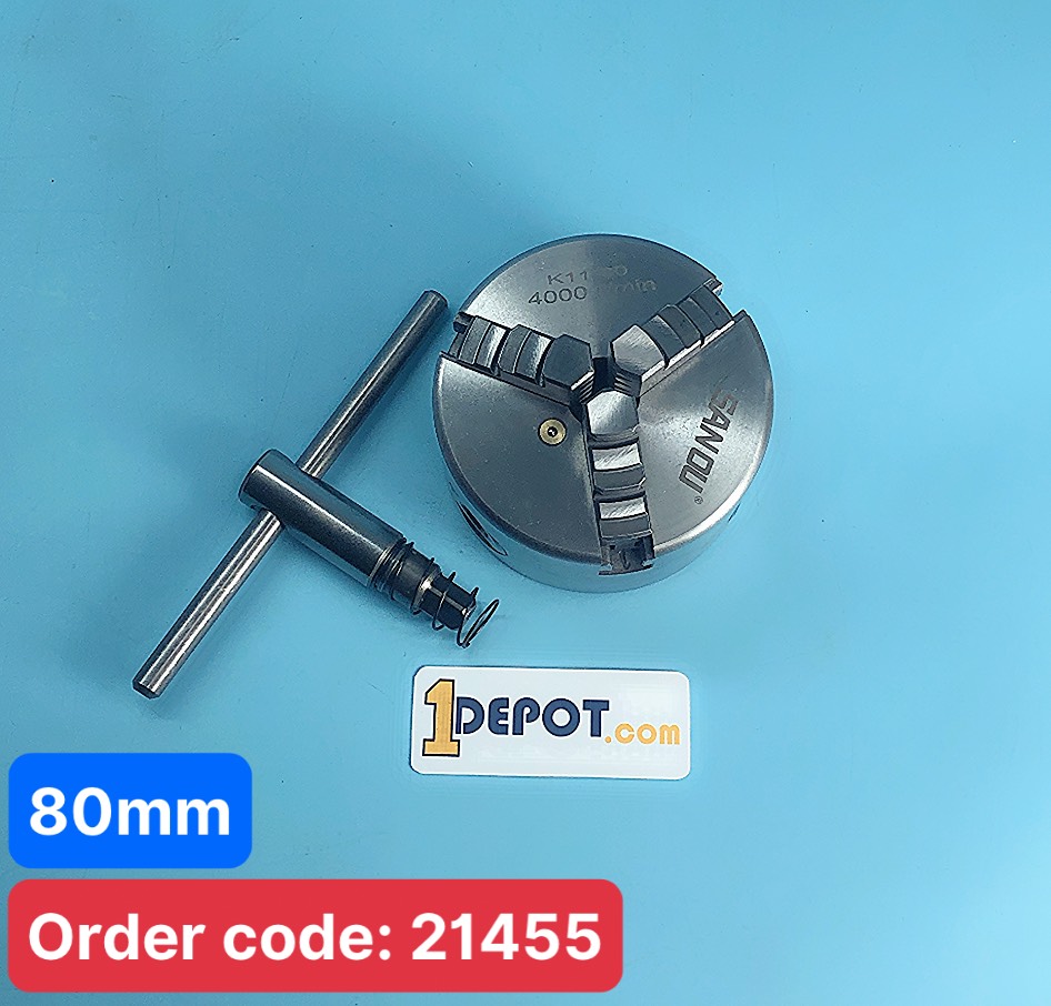 Mâm cặp 3 chấu tự định tâm K11-80 đường kính 80mm