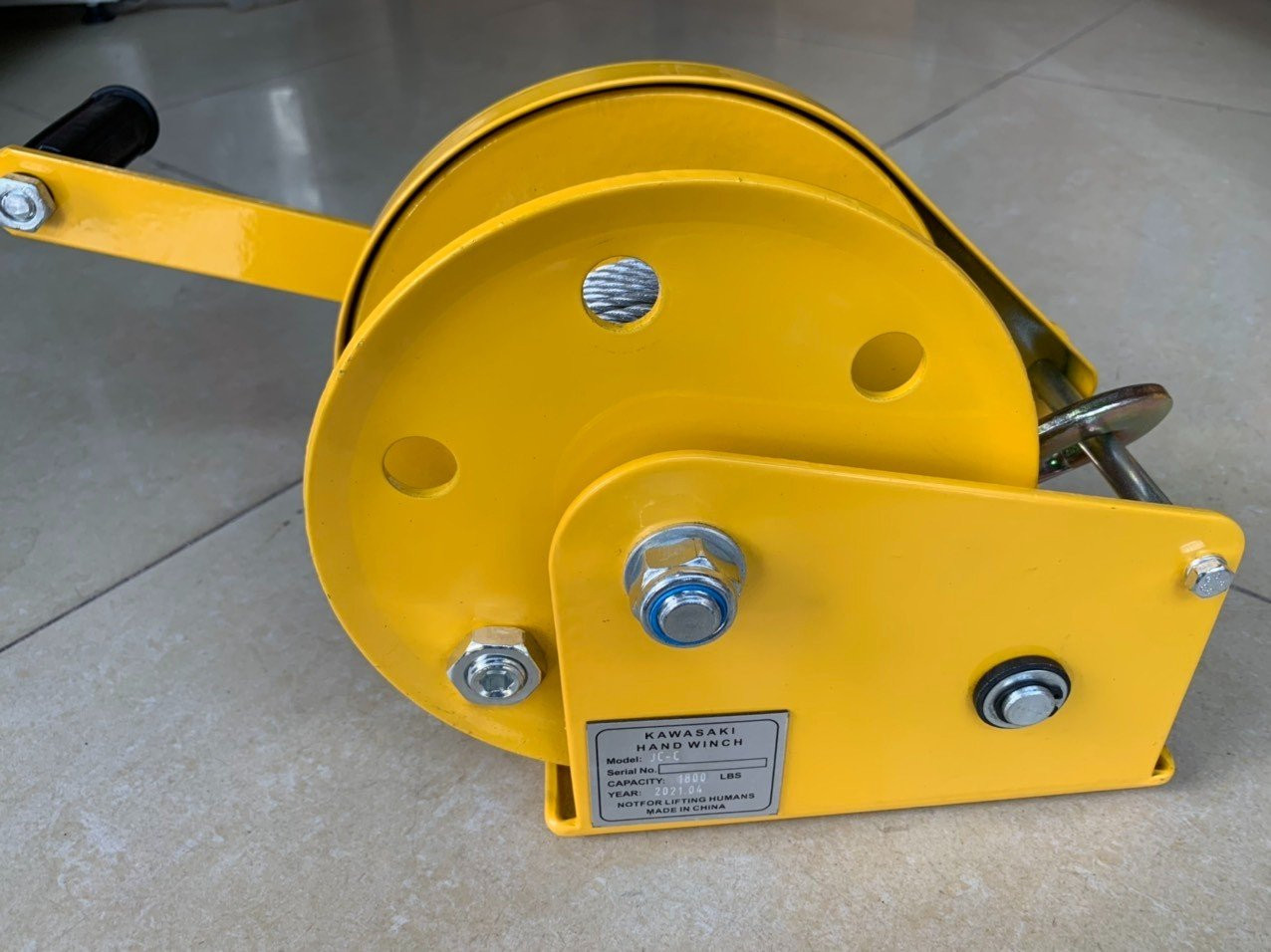 Tời quay tay Kawasaki 1200lbs * 10m, tải trọng 600kg
