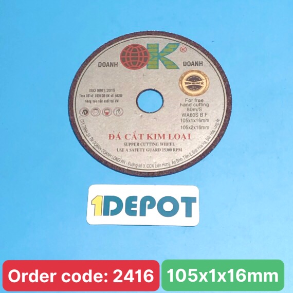 Đá cắt kim loại ok 105 x 1 x 16mm