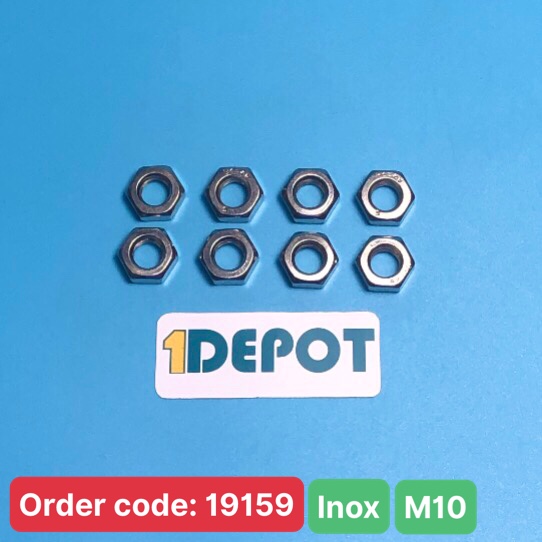 Đai Ốc, Con Tán đầu lục giác M10, chất liệu Inox 304