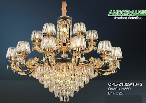 Đèn chùm Andora CPL-21859/10+5 Ø980*H850, E14x25