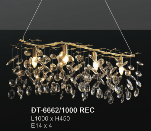 Đèn chùm Andora ĐT-6662/1000 REC L1000*H450, E14x4