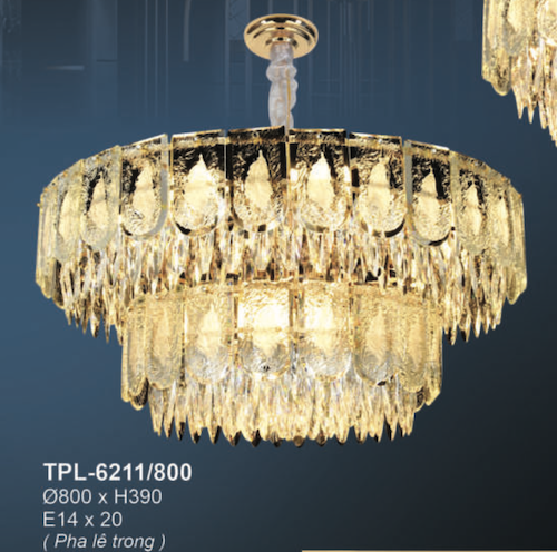 Đèn chùm Andora TPL-6211/800 Ø800*H300, E14x20, pha lê trong