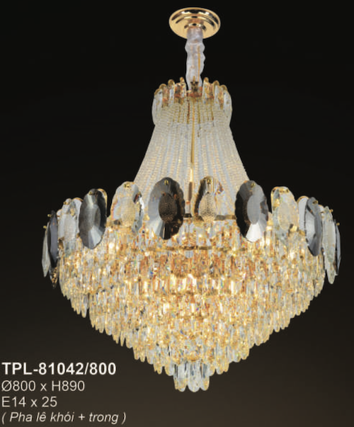 Đèn chùm Andora TPL-81042/800 Ø800*H890, E14x14, pha lê khói + trong